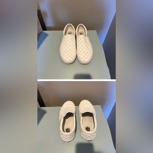 Mens white checkered Vans